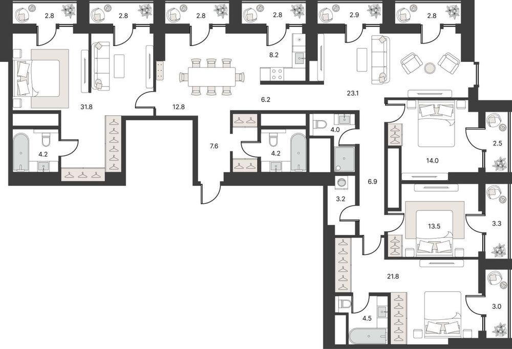 Продаётся Квартира Эксклюзивный PENTHOUSE ЖК CENTR ONE 179,9м2 30-этаж