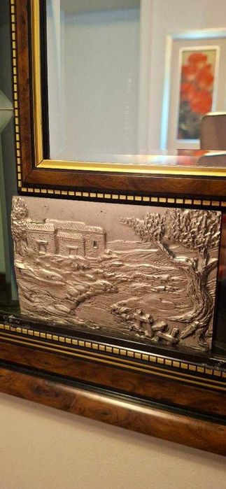 Picturi Teodor Vescu: Pescarusi in delta si Catedrala, oglinda insertii argintate