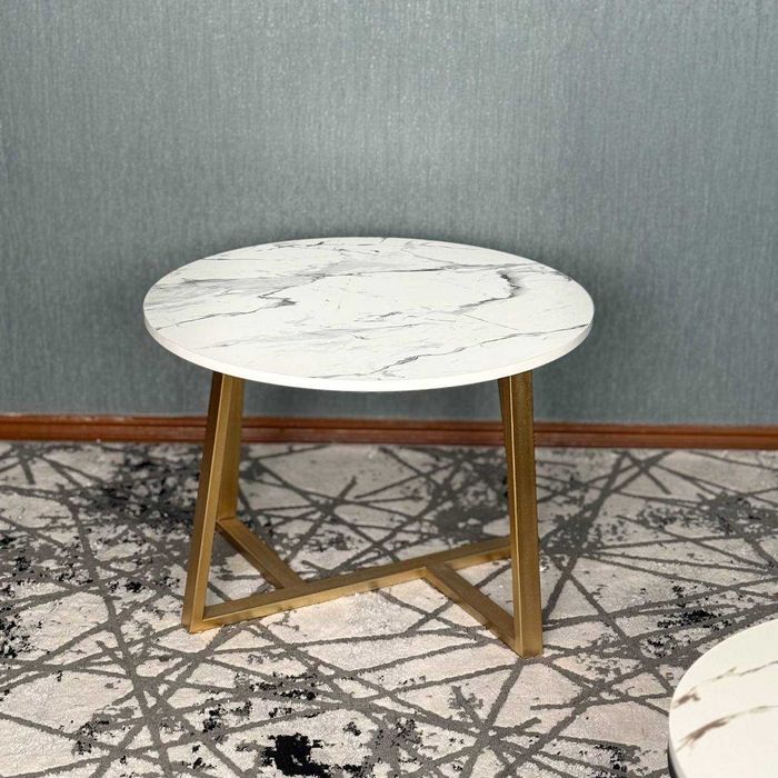 урнальный столик из МДФ с золотыми ножками