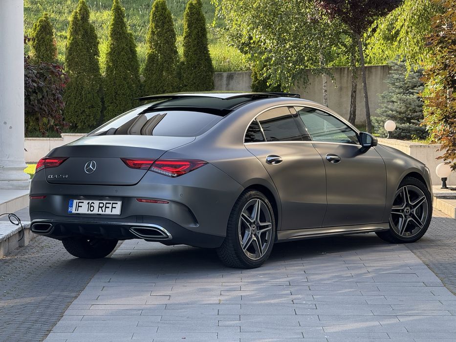 Mercedes CLA250 AMG, gri mat, DISTRIBUȚIE NOUA, PANO, scaune memorie