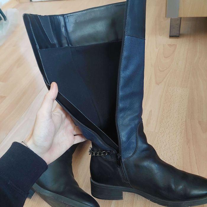 Зимни дълги ботуши от естествена кожа в отлично състояние 37 номер