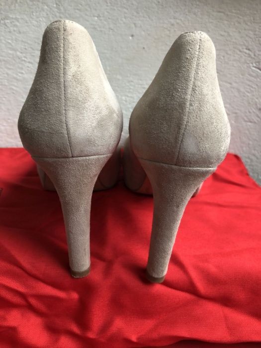 Pantofi Pura Lopez piele intoarsa bej 35