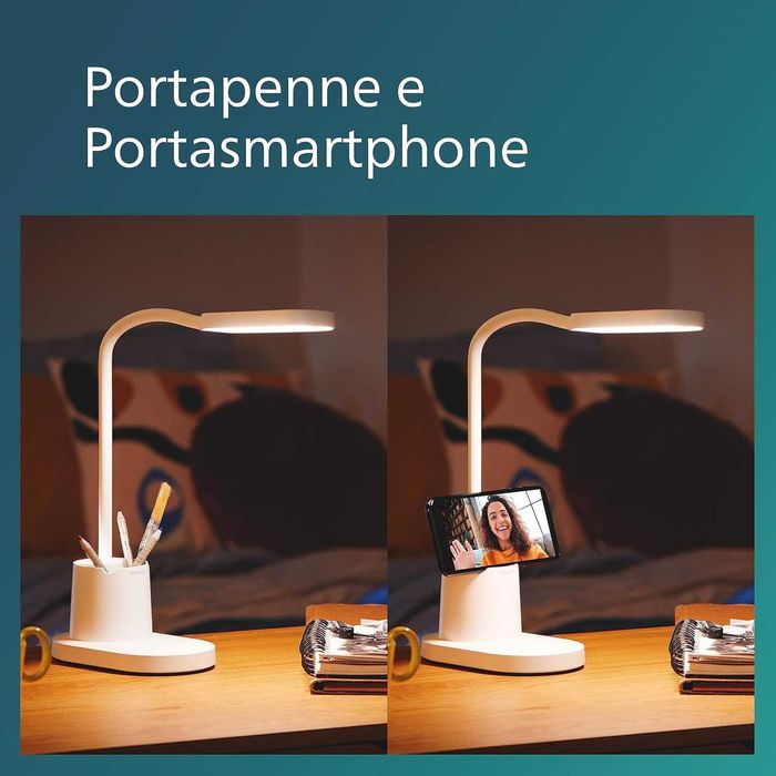 Настолна лампа LED Philips, С батерия, 7W, 200 лумена