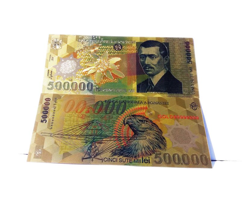 Bancnota 500000 Lei 2000 BNR Ghizari aurie colectie certificat UNC