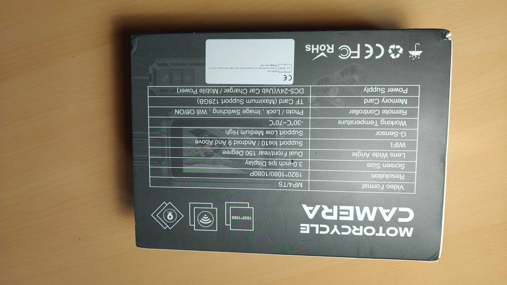 Camera video duala Moto 1080p, card 64 gb, wifi rezistenta la apa sigiliata