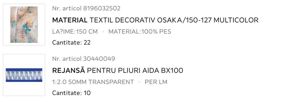 Vand 2 draperii, model OSAKA xxxLutz