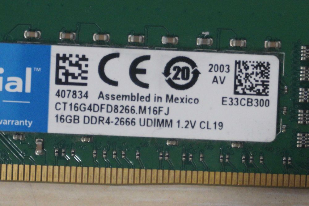 32GB (2x16) DDR4 RAM памет Crucial 2666 MTs/ вкл. ДДС
