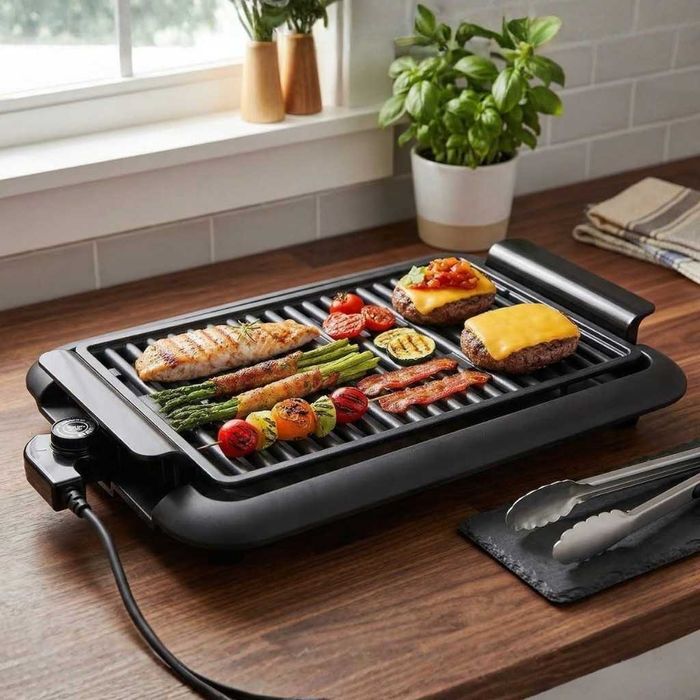 Електрическа настолна скара за балкон и градина, 38x25 см