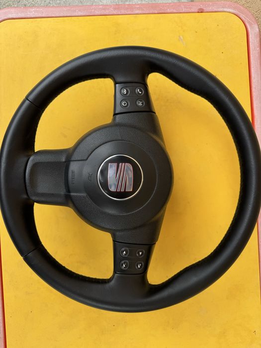 Volan seat leon 1p  piele cu comenzi spira volan airbag