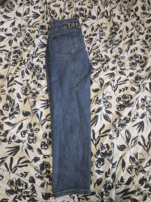 Дънки с камъни djofra уникални хл ,широки!