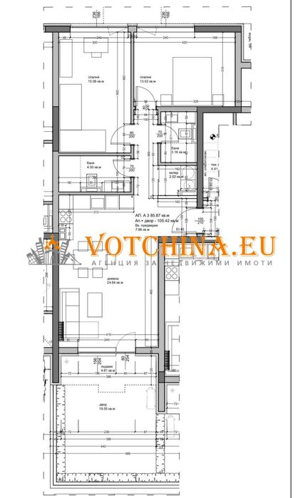 Продава се Тристаен апартамент в Варна, Възраждане 1 - 109 кв.м за 2202 €/кв.м - Снимка #19