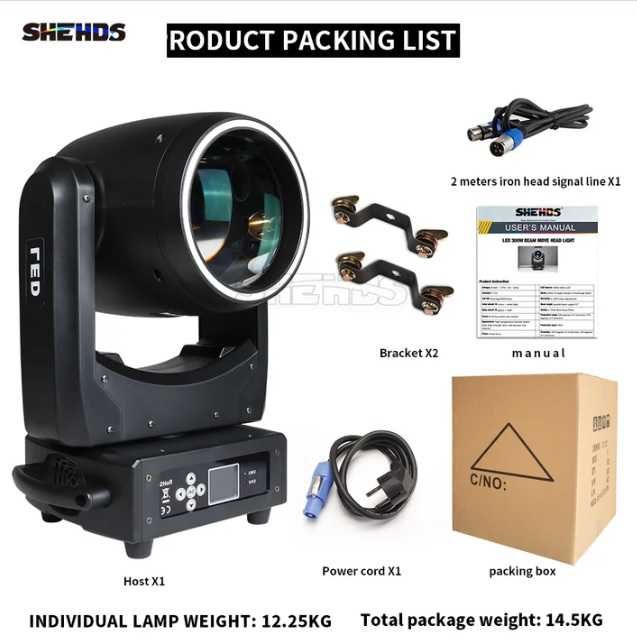Moving head beam LED Shehds 300w reali nou sigilat sheds