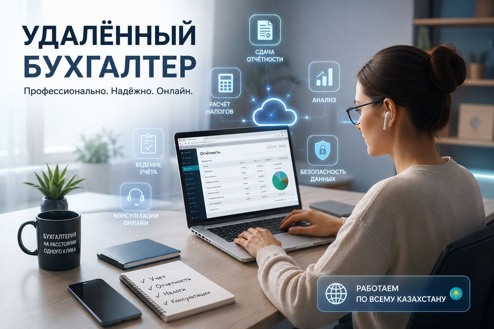 Бухгалтерские услуги удалённо по Казахстану.