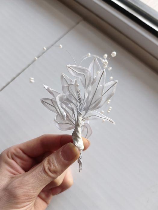 Свадебный венок бутоньерка