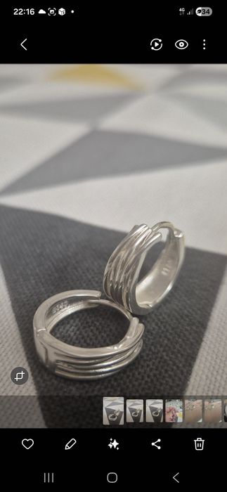 Сребърни обеци халки нови