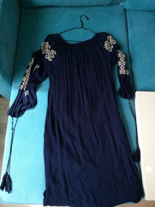 Rochie stil ie, S-M, noua, bleumarin