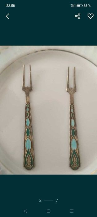 Серебряные Вилки с Позолотой
