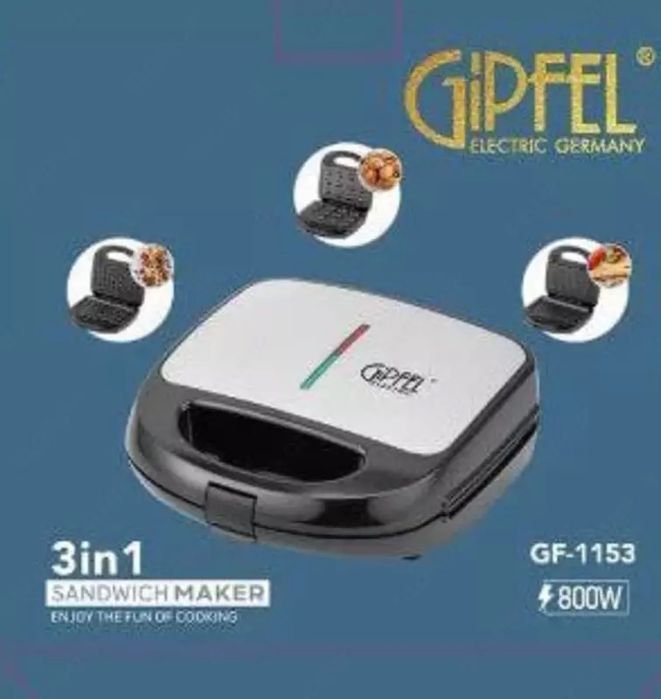 Тостер 3в1 Вафельница  GIPFEL 1153 Vafelnitsa Вафли Гриль Орешница