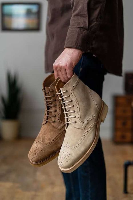 Ghete lace up wingtip Frank Wright 45 piele naturala moale