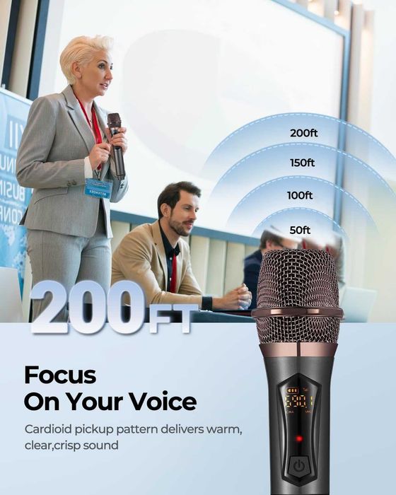 Безжични микрофони ALPOWL, метална динамична микрофонна система