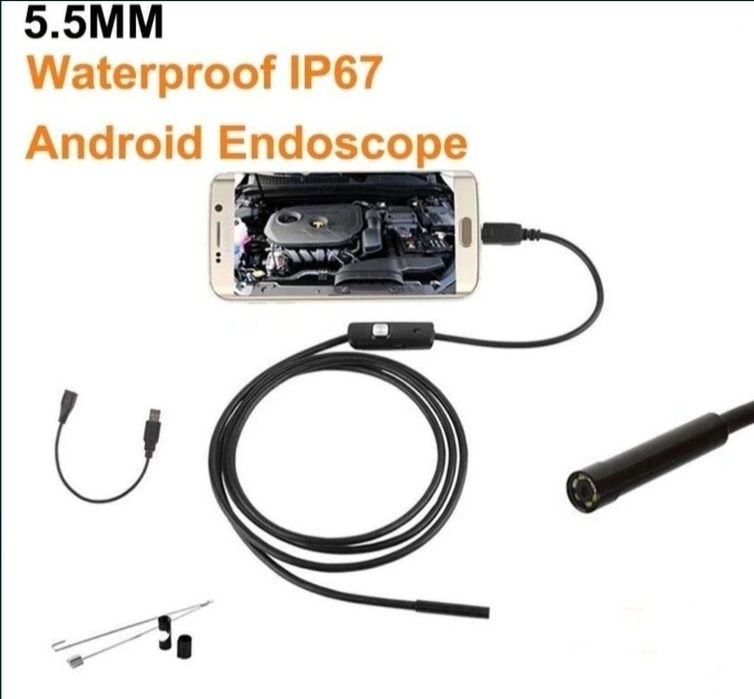 Camera Endoscopică 2m Waterproof Camera inspectie cu leduri ajustabile 5.5mm