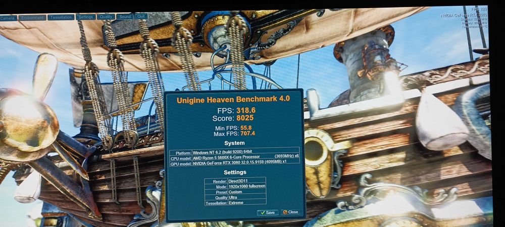 RTX 3080 Ryzen 5 5600x 32gb DDR4 2tb SSD NVMe Геймърски компютър