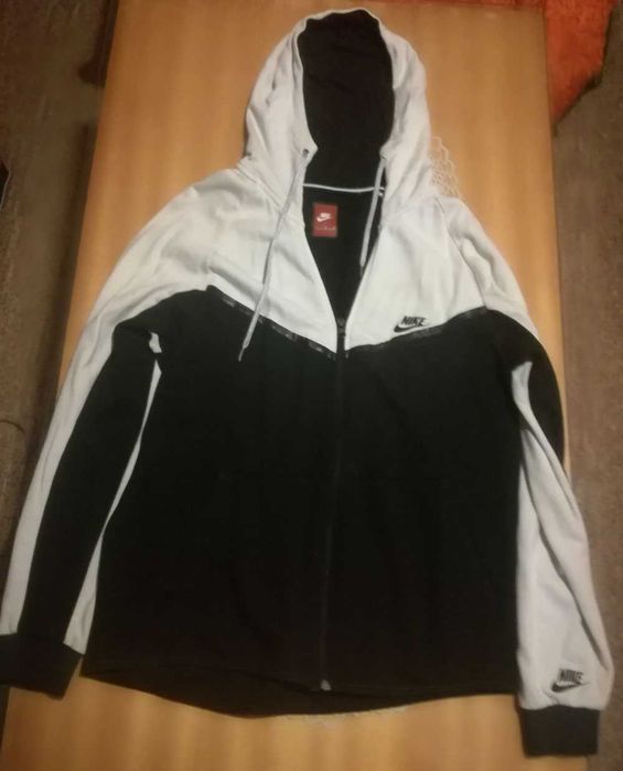 NIKE/НАЙК-Оригинален Черно Бял Памучен Суичър-Горнище !