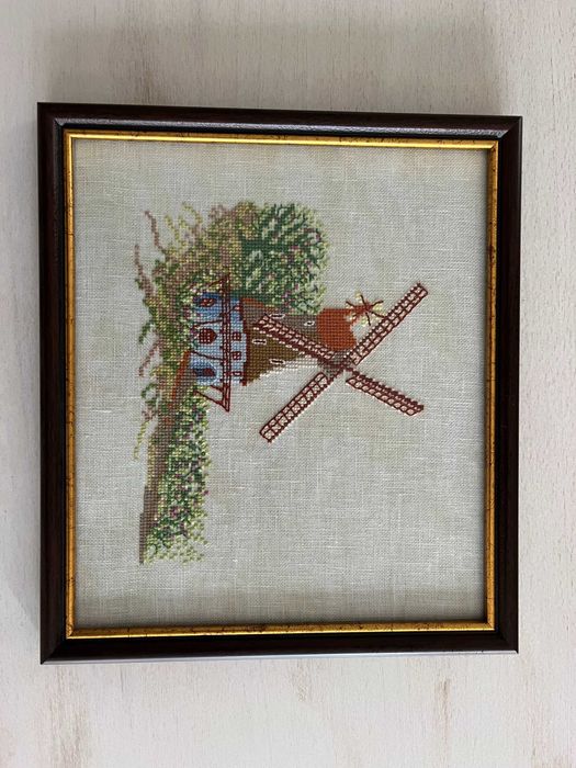 Рамкиран гоблен Вятърна мелница - 22.5x25.5 см