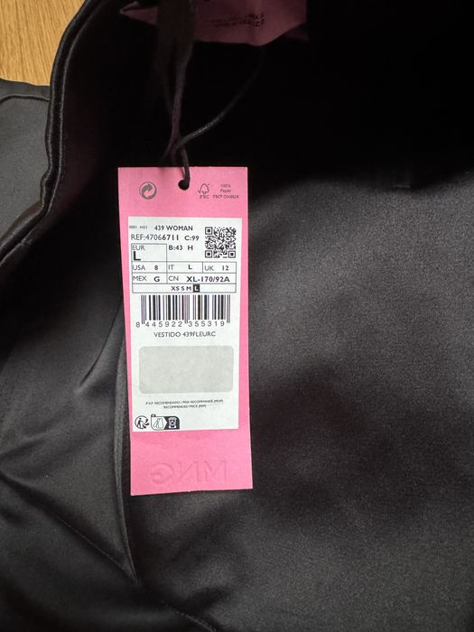 Rochie bicolora cu flori maxi Mango marime L cu eticheta