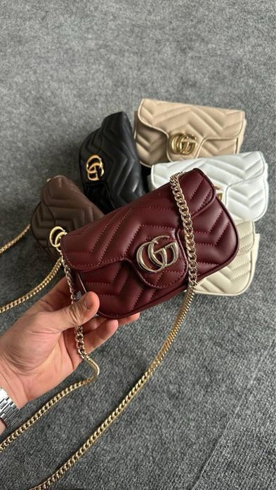 Чанта бургунди Gucci mini