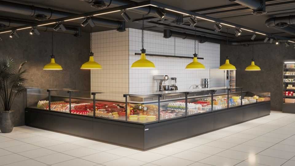 Vitrina orizontala asistata Quadros 381 cm / NOU - Profesional / STOC