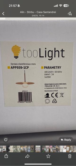 Lampa de tavan superba - 2 buc