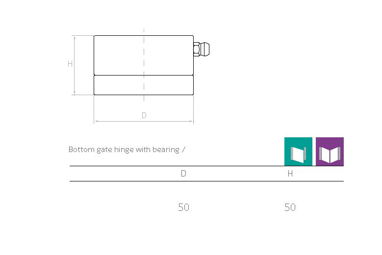 Pereche balama profesionala cu rulment de presiune diametru Ø50