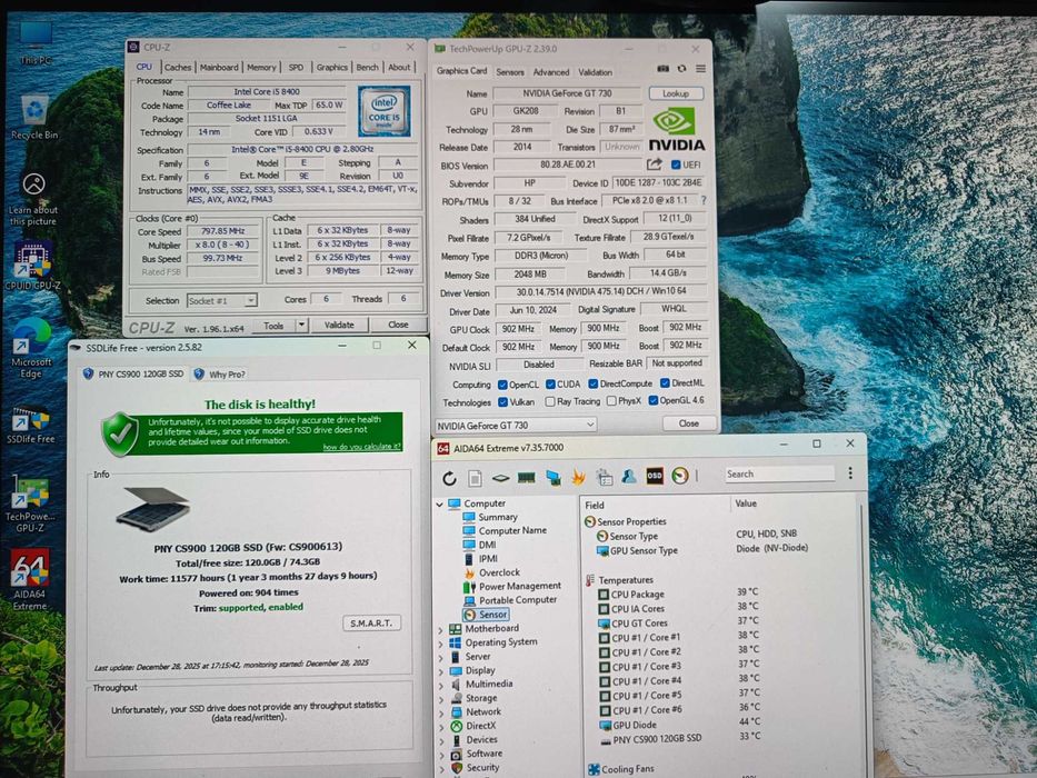 Unitate HP Elitedesk 800 G4 SFF i5 8400 4.0Ghz/8GB DDR4/GT730 2GB/SSD