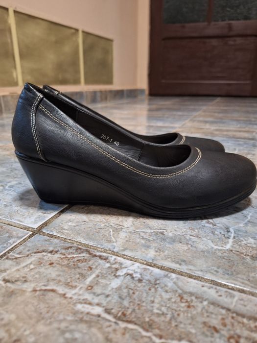 Pantofi piele cu platforma