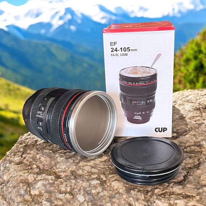 термо чаша обектив 400мл термос за кафе капучино от неръждаема стомана