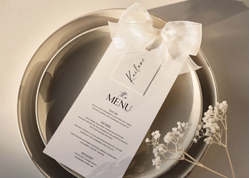 Приглашения, Меню, Карточки