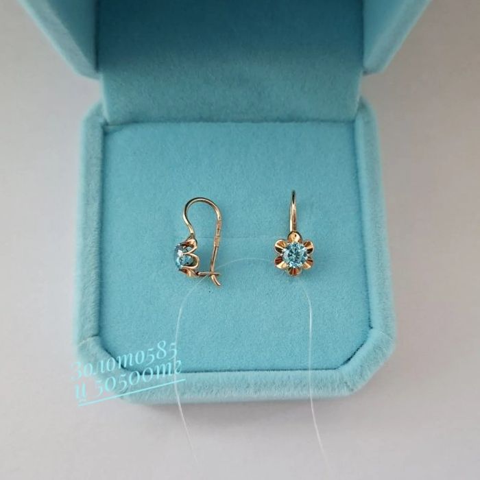 Золото 585 детский серьги