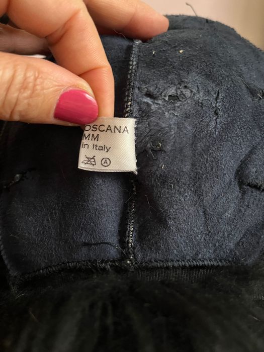 Caciula fashion unisex blana naturala de oaie Italy