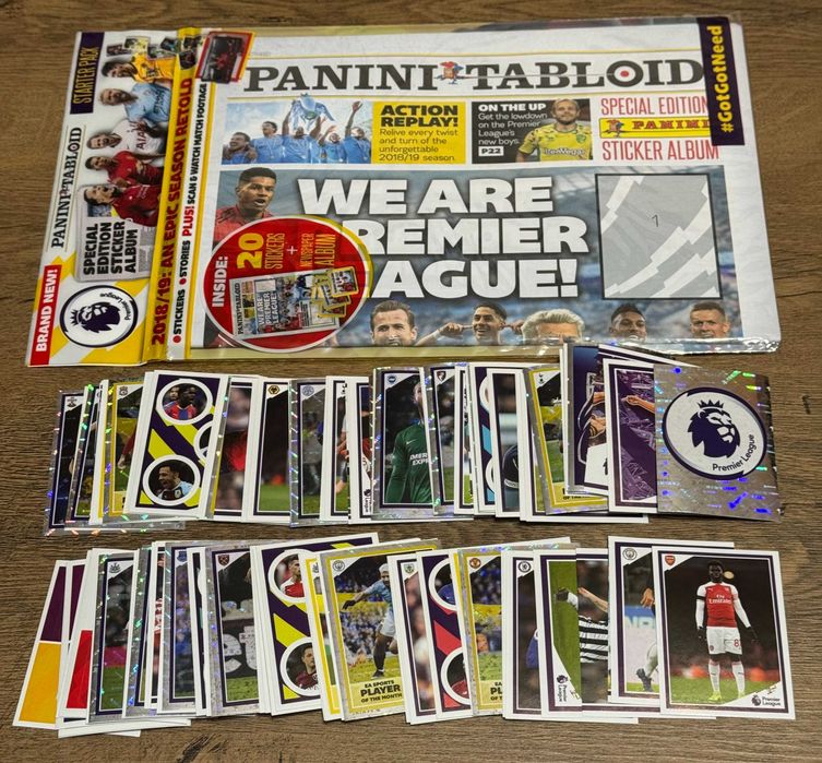 Продавам: Panini Tabloid Premier League 2019 албум и комплект стикери
