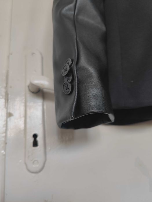 Мъжко Сако Zara размер M 38 / Блейзър с кожени ръкави / Вталенa кройка сако Zara Man