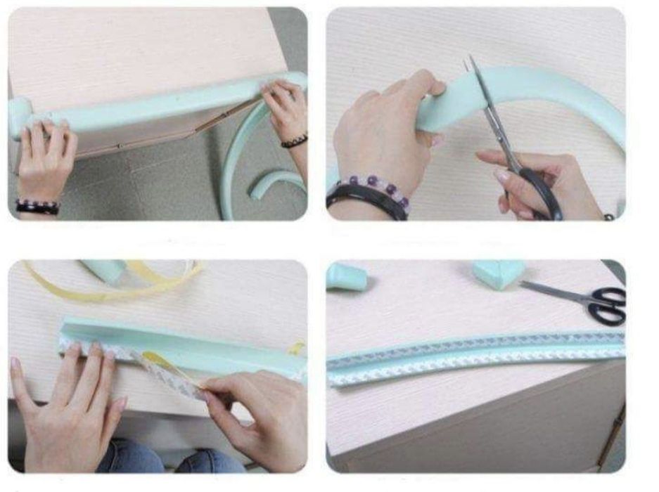 Черна предпазна лента Защитна лента Протектор за ръбове Защита за деца