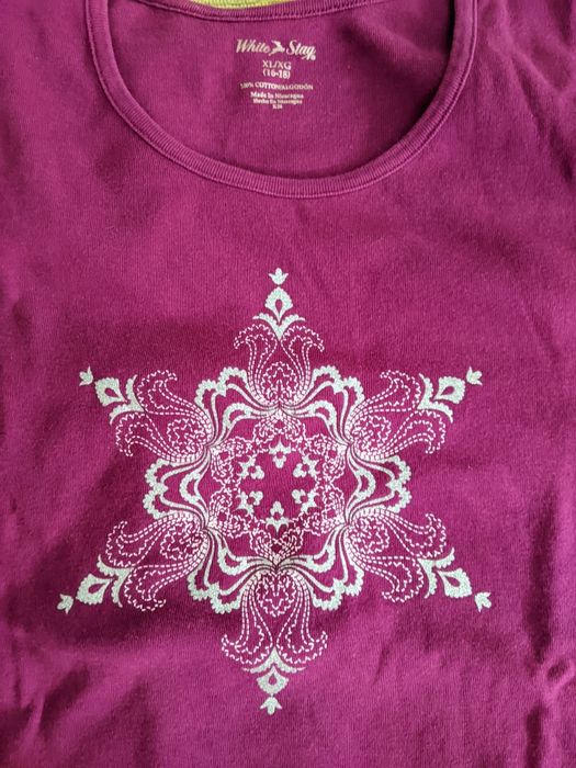 Блуза памук, със зимен/коледен мотив, XL, САЩ