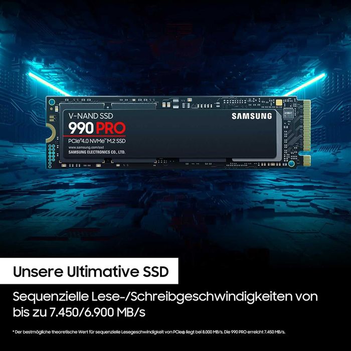 Нова Памет Samsung SSD 990 PRO 4TB PCIe 4.0 NVMe 2.0 M.2 MZ-V9P4T0BW