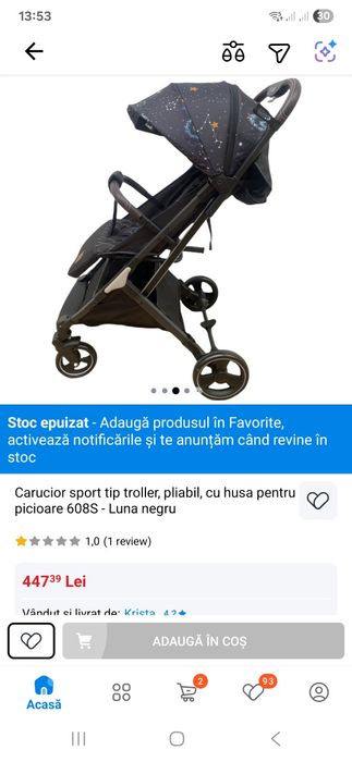 Carucior sport tip troller, pliabil. PLOIEȘTI