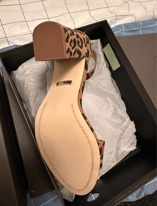 Sandale elegante , piele naturala , Stockholm Leopard noi 36, 37,38