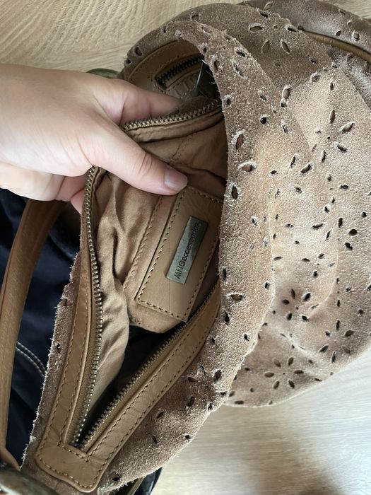 Чанта Mango от естествен велур