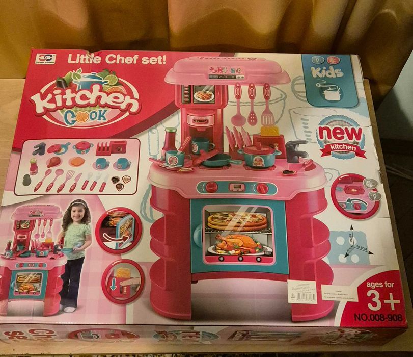 Set bucatarie utilata jucarie Adar, cu sunete si lumini, Roz
