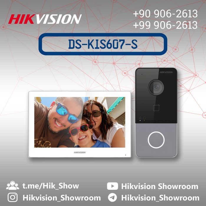 Hikvision DS-KIS607-S domofon komplekti. Домофон. Sensorli monitor
