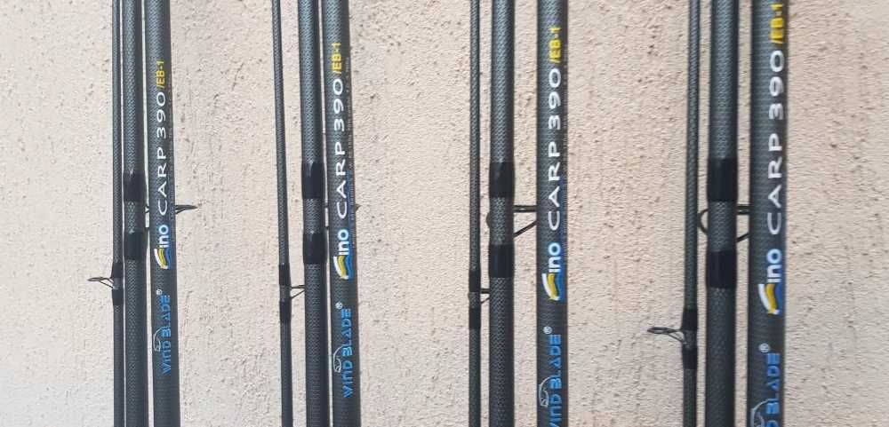 SET 4 Lansete 3,9 metri WIND BLADE Fino CARP EB-1 din 3 bucati 3,75LBS